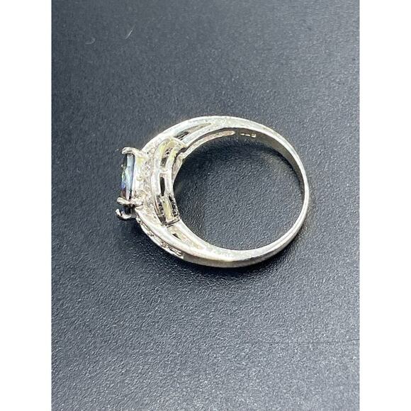 Sterling Silver 925 Mystic Topaz and CZ Ring  Sz 10.25 - Picture 16 of 16
